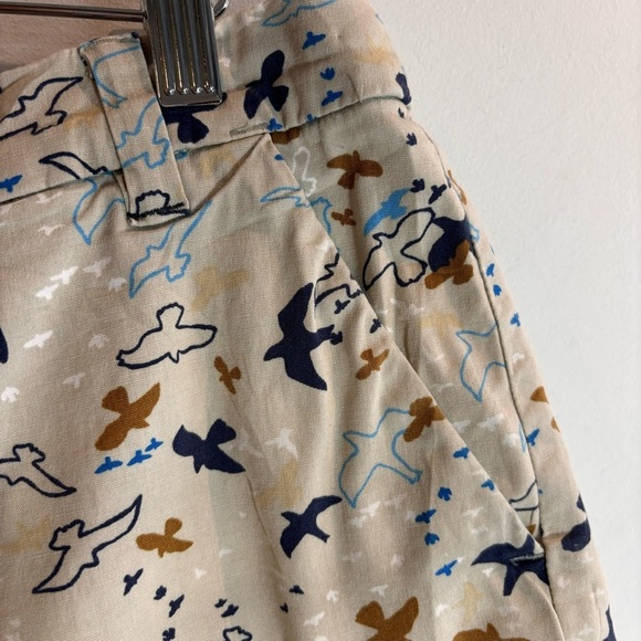 PATAGONIA Sz 6 98% Organic Cotton Birds Pattern Casual Athleisure Shorts - Picture 2 of 6